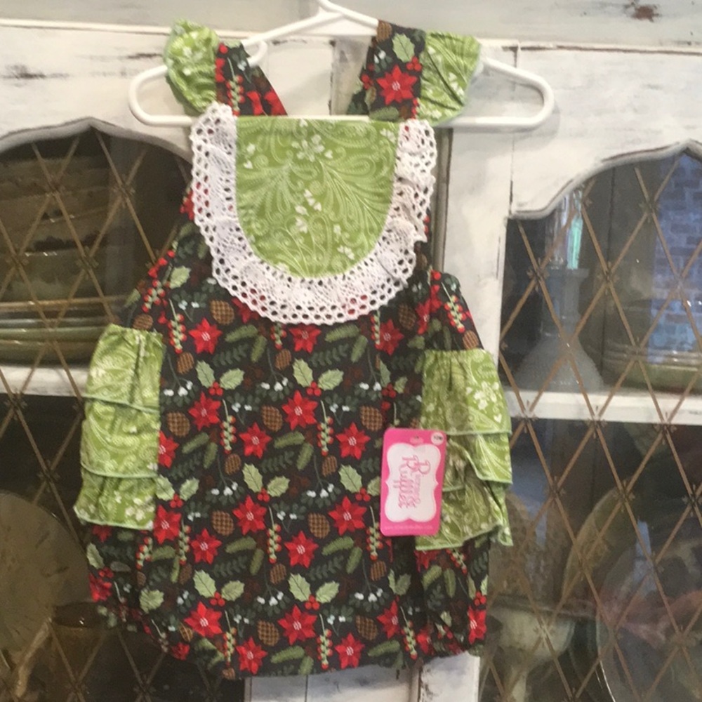 New Ric rac & ruffles bubble size 12m Christmas